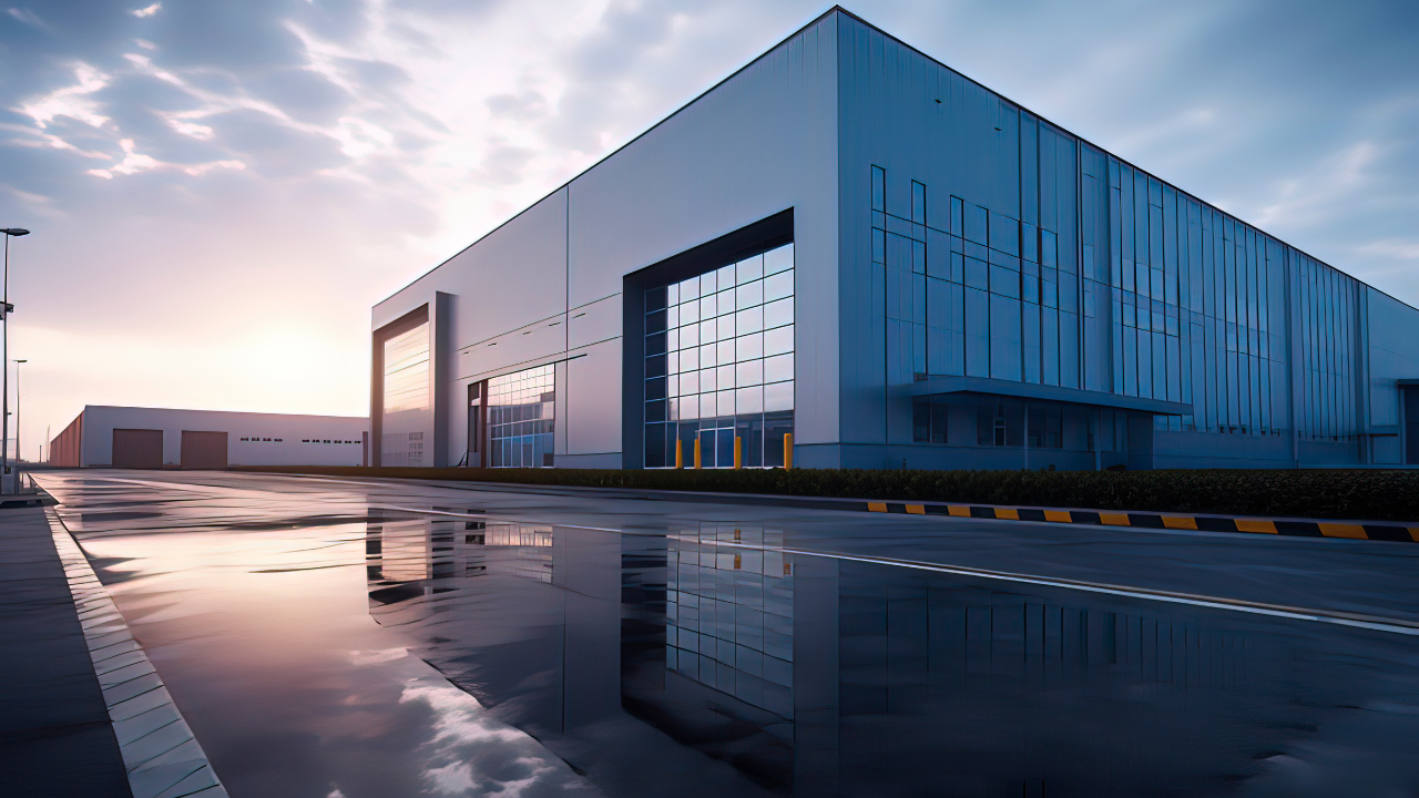 Modern logistics warehouse building structure. AI technology generated image. Image Credit: Adobe Stock Images/onlyyouqj 