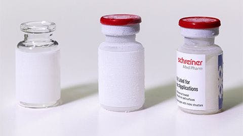 A Schreiner Medipharm Freeze-Lock cryo label. Credit: Schreiner Medipharm