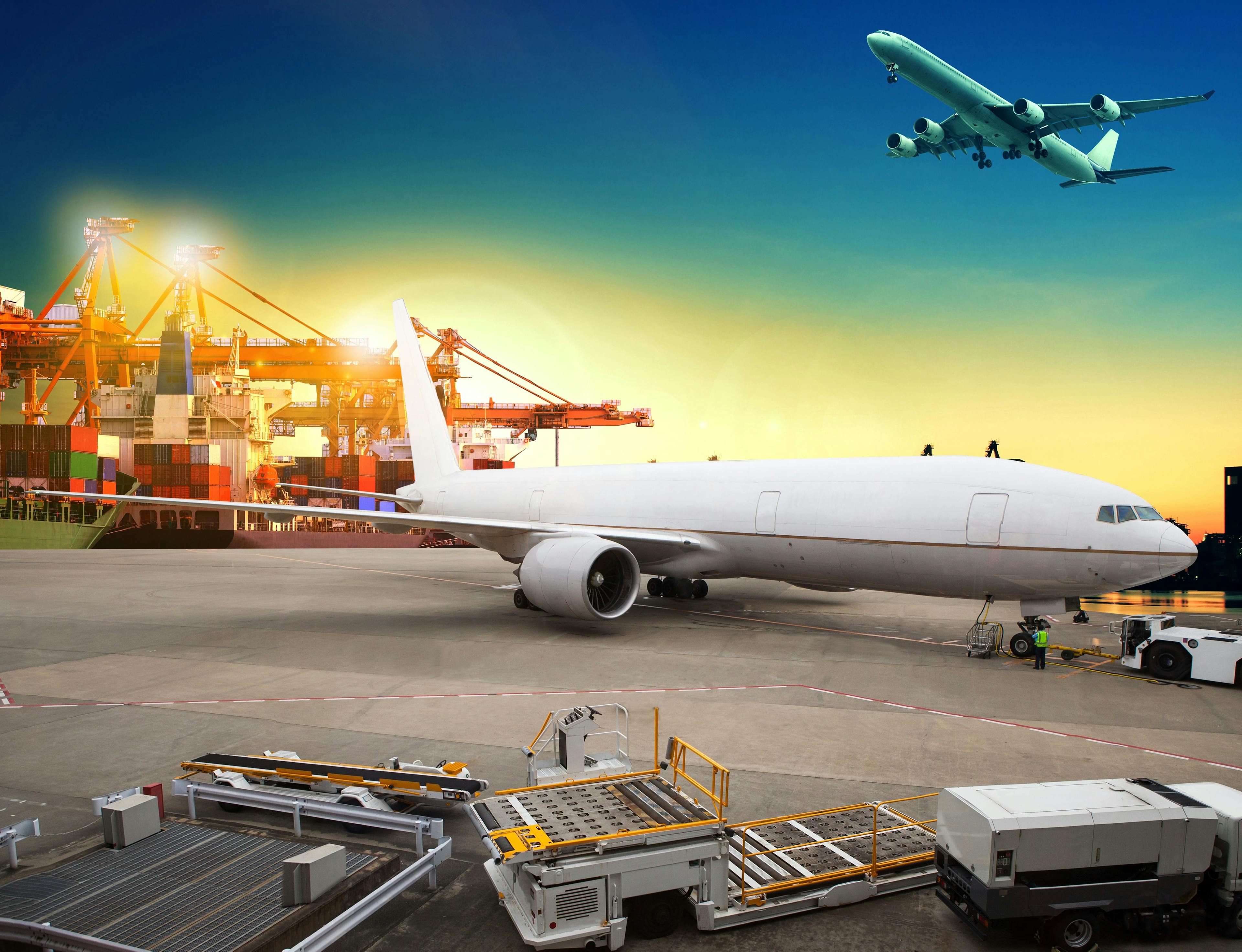 air freight and cargo plane loading trading goods in airport con. Image Credit: Adobe Stock Images/stockphoto mania