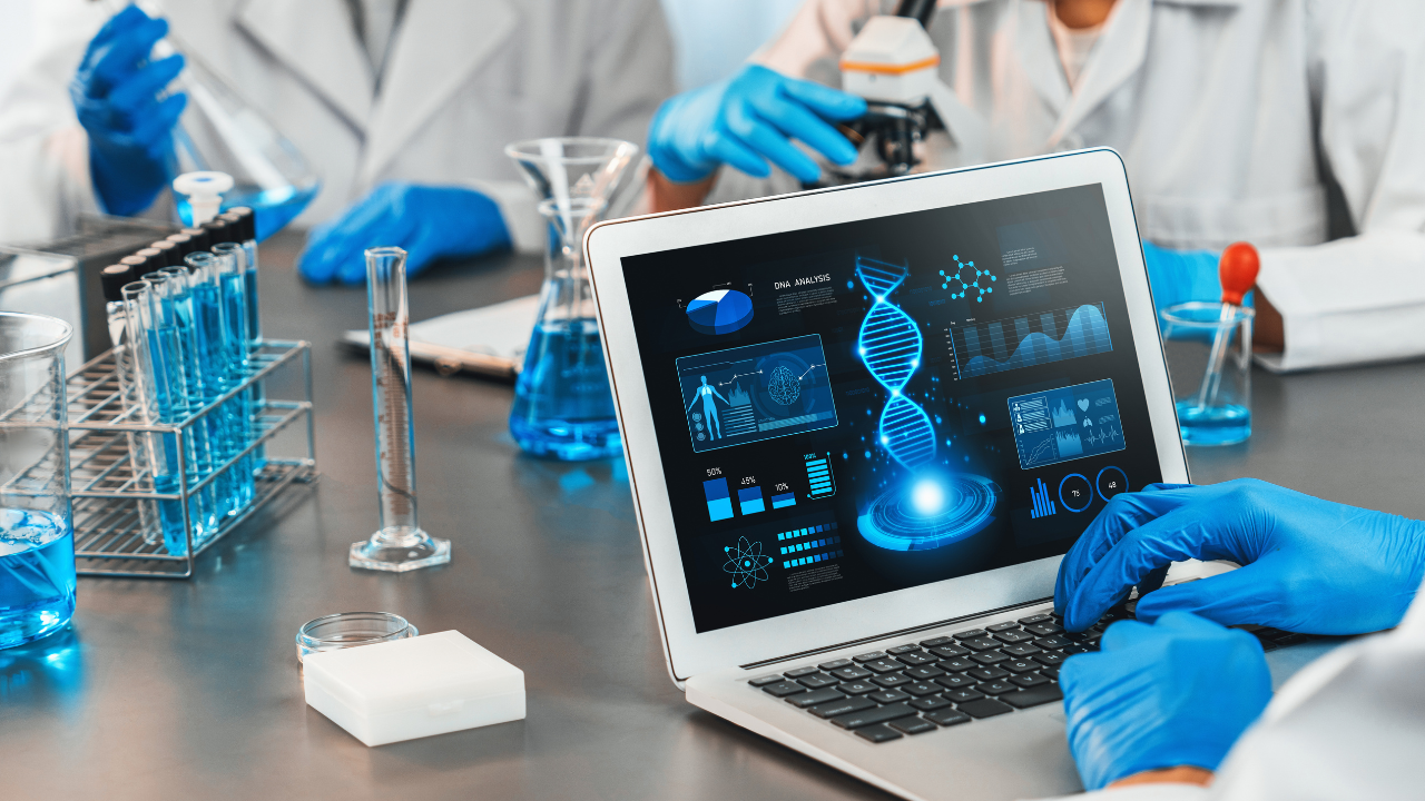 Dedicated scientist group working on advance biotechnology computer software to study or analyze DNA data after making scientific breakthrough from chemical experiment on medical laboratory. Neoteric. Image Credit: Adobe Stock Images/Blue Planet Studio