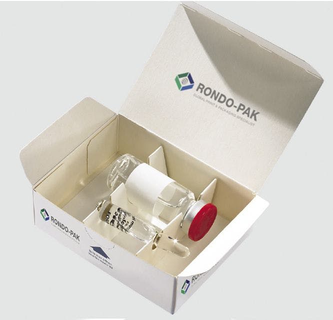 Rondo-Pak has introduced a ‘quick to market’ vial assembly for sample packages or short production runs. Credit: Rondo-Pak