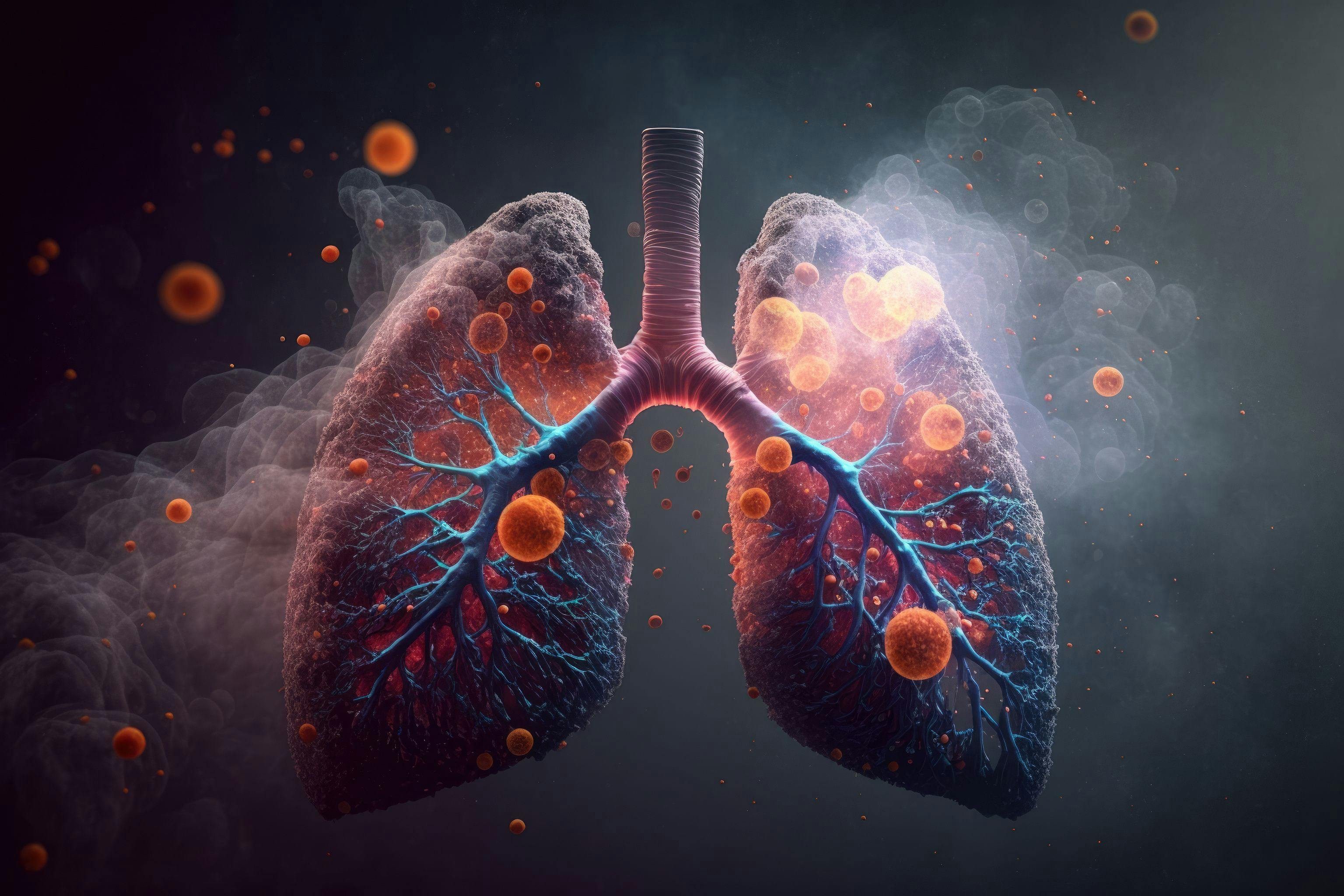 Image credit: iDoPixBox | stock.adobe.com. Human Lung model illness, Lung cancer and lung disease, Generative Ai