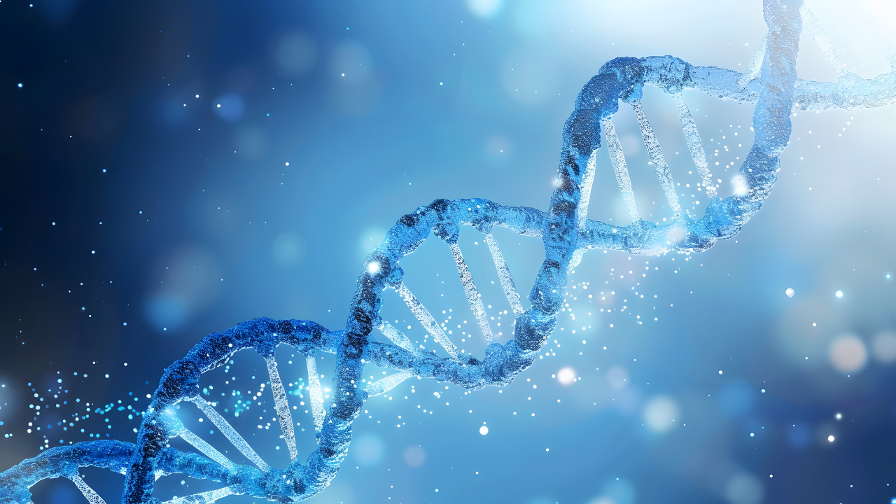 A DNA double helix floating in space, with blue and white tones, light background. For hospitals, healthcare, pharmaceuticals, genetic testing, CDMO, CRO. Image Credit:Adobe Stock Images/horizor
