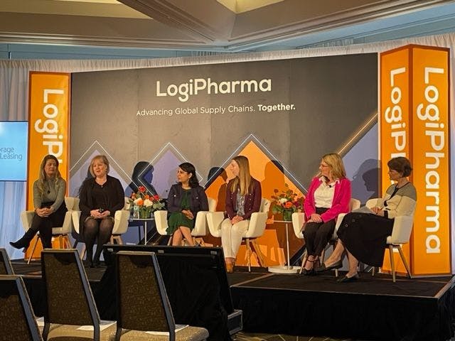 LogiPharma USA 2023 session, "Women Leaders in Supply Chain.” October 6, 2023. LogiPharma USA 2023, Boston, Mass. Image Credit: Nicholas Saraceno.