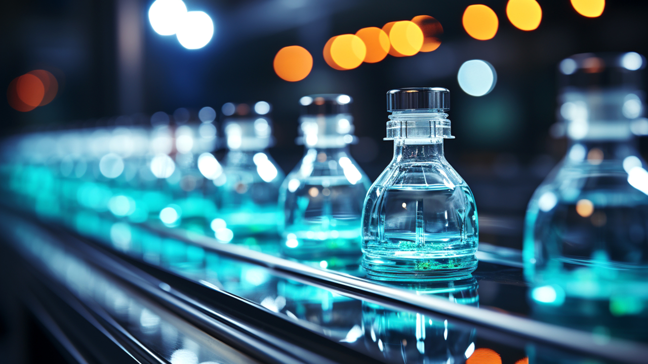 Flaschen mit Medikamenten in der Pharmaherstellung. Image Credit: Adobe Stock Images/Jenny Sturm