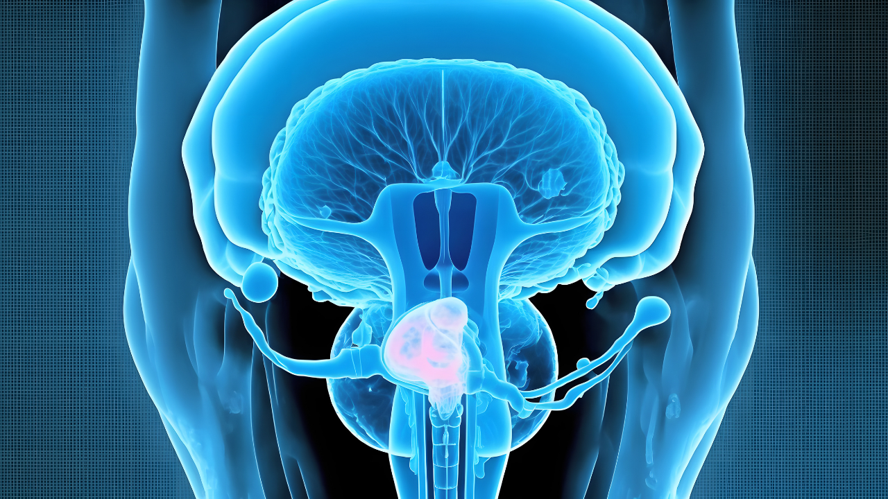 Bladder cancer of woman, Xray blue color. Generation AI. Image Credit: Adobe Stock Images/Adin